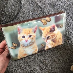 Vintage cat clutch/makeup bag